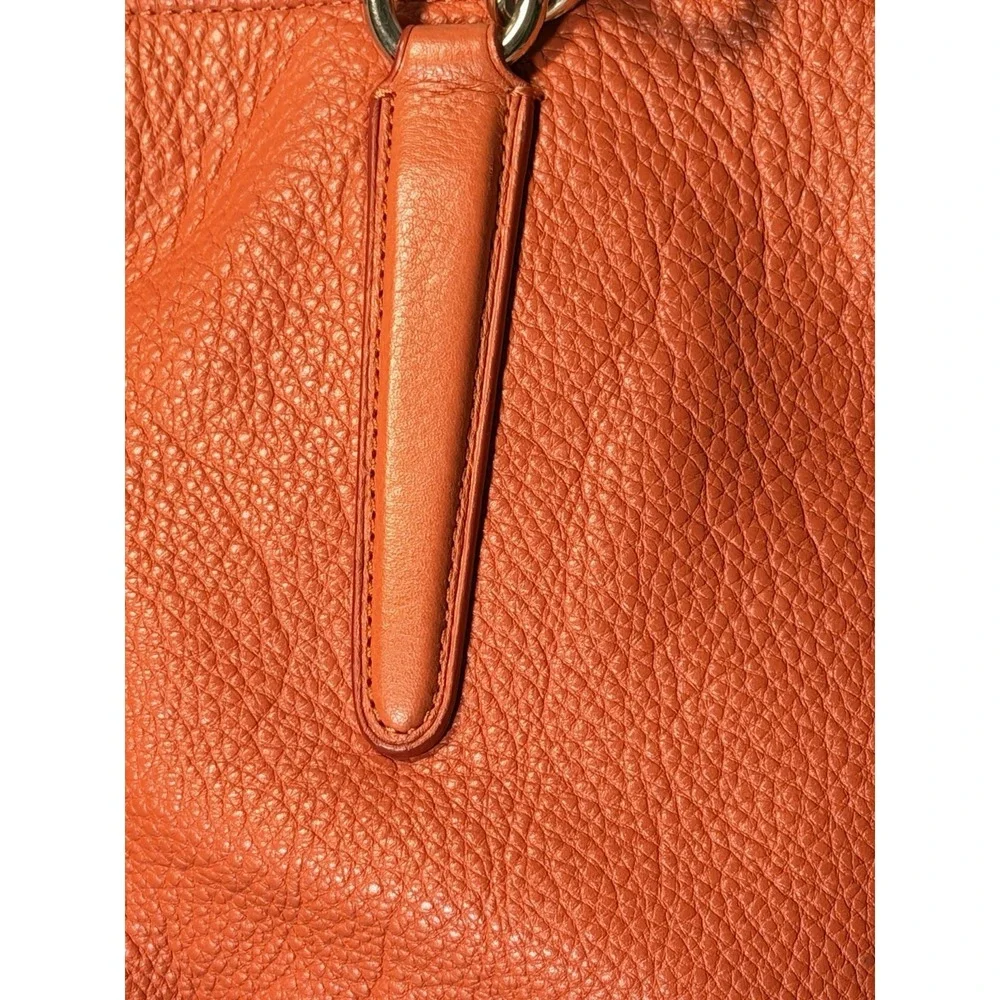 Coach Orange Leather Street Zip‎ Tote Casual Large Shoulder Bag (A2955)